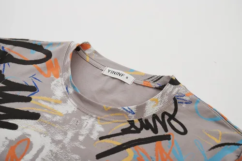 Vista 3 de Camiseta YININF Hipster Hip Hop de manga larga para hombre