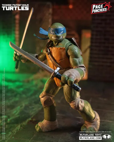Vista 5 de McFarlane Toys -Teenage Mutant Ninja Turtles (Page Punchers) Figura de acción de Leonardo de 5 pulgadas con cómic