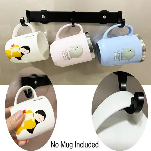 Vista 4 de Pmsanzay Soporte magnético fuerte para tazas de café, ganchos para tazas de café, organizador de almacenamiento para tazas de café, tazas de té