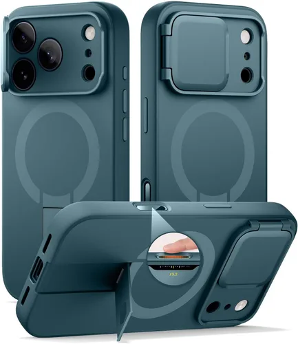 Vista 48 de SURITCH Funda para iPhone Air con cubierta de control de cámara, funda deslizante para cámara y soporte ajustable, compatible con MagSafe, a prueba