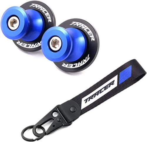 Vista 10 de Carretes de basculante CNC de 0.236 in con tornillos deslizantes y llavero de insignia de bordado para Yamaha Tracer900 700 GT Tracer 9/ 7 GT MT09