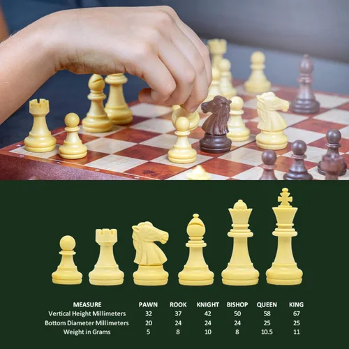 Vista 3 de Juego de ajedrez de viaje magnético para niños y adultos. Juego de mesa de ajedrez portátil de 12 x 12 pulgadas para principiantes y jugadores