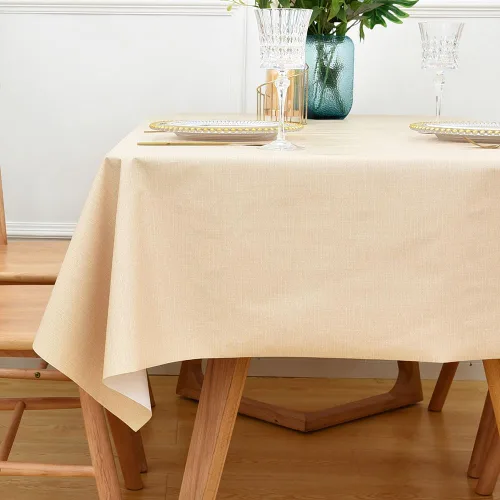 Vista 8 de Mantel Impermeable Limpiable para Mesa Rectangular, Manteles de Vinilo Resistente para Exteriores, Cubierta de Mesa de PVC para Picnic