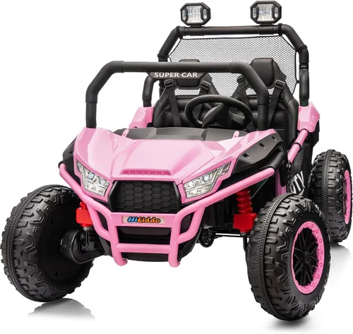 Vista 10 de Hikiddo 24V Kid UTV, coche eléctrico de 2 plazas para niños grandes 3-8 con control remoto Rojo oscuro