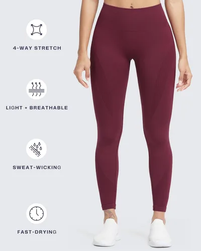 Vista 4 de Aoxjox Leggings sin costuras para mujer, con control de abdomen, de carbono, para entrenamiento, gimnasio, deporte, pantalones de yoga activos, 25