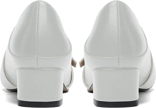 Vista 3 de MODENCOCO Zapatos de tacón bajo con hebilla de punta cuadrada para mujer de 1.5 pulgadas