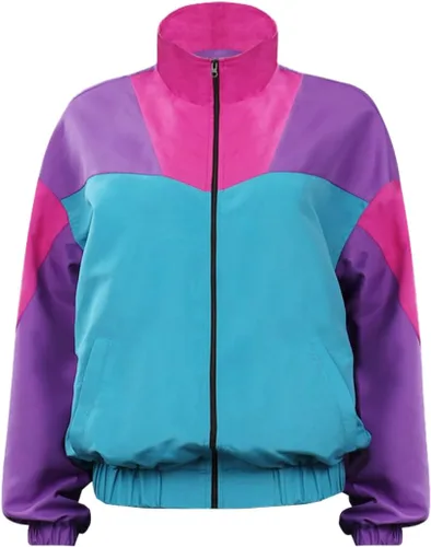 Vista 8 de Chaqueta rompevientos de los años 80 y 90 para mujer, chaqueta neón Verde