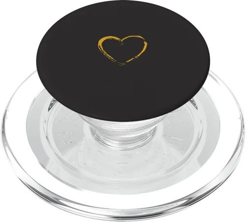Vista 8 de PopSockets PopGrip estándar de corazón dorado negro