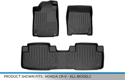Vista 5 de MAXLINER Juego de tapetes de ajuste personalizado de 2 filas compatibles con Honda CR-V 2012 - 2016