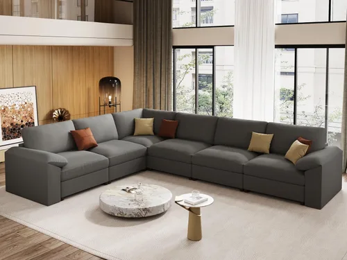 Vista 122 de EASE MOOSE Sofá modular seccional, sofá en forma de U para sala de estar Beige
