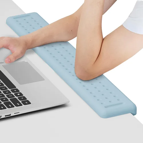 Vista 14 de Leolee Coderas de escritorio en forma de L para escritorio, reposabrazos de espuma viscoelástica negra para escritorio con base antideslizante