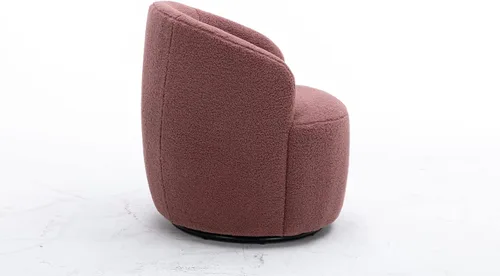Vista 28 de Silla giratoria decorativa, moderna silla tapizada de barril con respaldo ergonómico y cojín cómodo, sillón individual de ocio para sala de estar