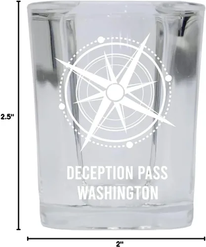 Vista 3 de Deception Pass Washington Beach Souvenir - Vaso de chupito de base cuadrada de 2 onzas, individual
