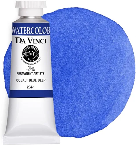 Vista 12 de DA VINCI PAINTS Pintura Acuarela Profesional para Artistas, Azul Cobalto, 15mL