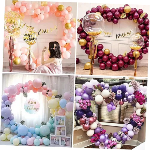 Vista 9 de LABRIMP Kit de soporte para globos, soportes de arco de corazón para decoración de bodas, kit de columna de globos pastel para fiesta