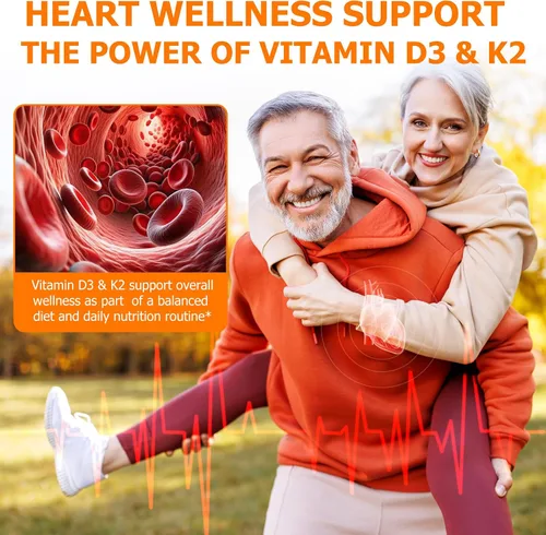Vista 9 de Vitamina D3 K2 con aceite de coco – Vitamina vegana D3 y Mk7 Vitamina K2 para apoyo óseo e inmunológico – Sin OMG, sin soja – 120 cápsulas blandas