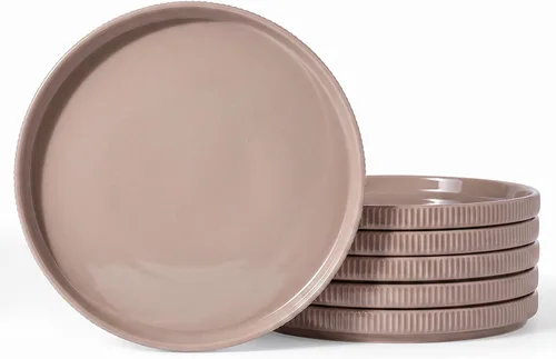 Vista 40 de famiware Star Platos de Ensalada para 6, Juego de Platos de 8 Pulgadas, Vajilla de Gres, Platos Pequeños para Postre, Ensalada, Aperitivo, Blanco