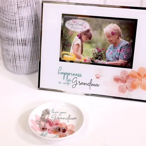 Vista 4 de Pavilion Gift Company Bandejas para joyería de abuela, 4 pulgadas, rosa, morado, naranja, verde