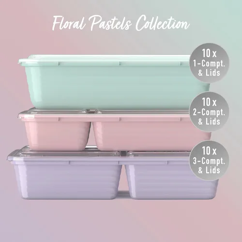 Vista 4 de Bentgo Prep Kit de preparación de comidas de 60 piezas, recipientes de alimentos reutilizables PFAS y sin BPA, 1 compartimento, 2 compartimentos y 3