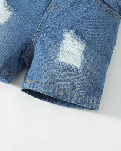 Vista 5 de Ropa de verano para bebé, conjunto de pantalones cortos, camisa de manga corta para niños pequeños