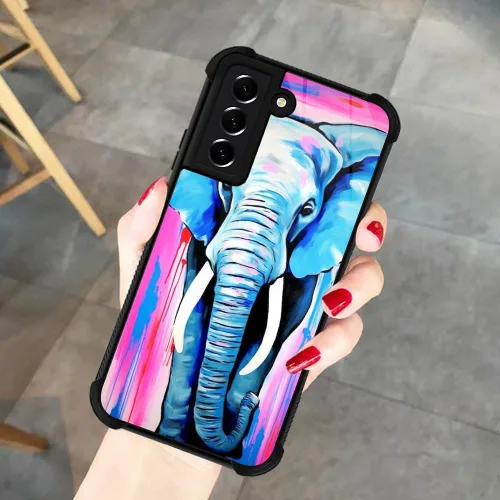 Vista 7 de Funda compatible con Samsung Galaxy S21, diseño de elefantes africanos, diseño increíble a prueba de golpes, antiarañazos, carcasa trasera