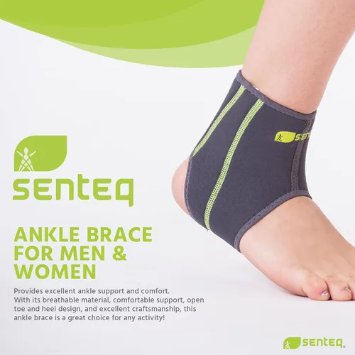 Vista 2 de SENTEQ Tobillera para hombres y mujeres, soporte de compresión para esguinces de tobillos y fascitis plantar, manga delgada de neopreno elástico