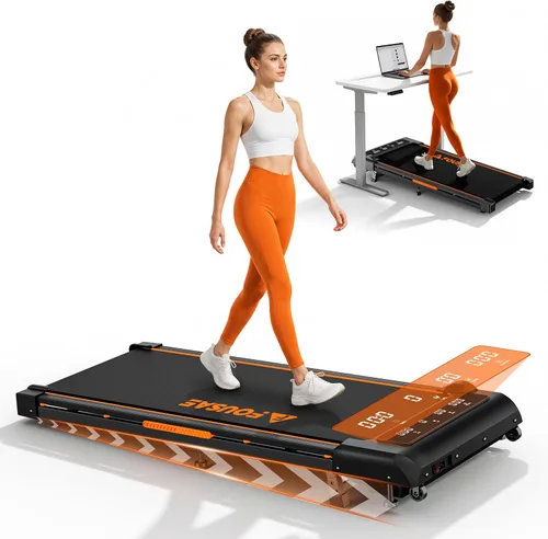 Vista 11 de Walking Pad, FOUSAE 6.2MPH Under Desk Walking Pad with 10% Incline, Treadmills for Home with Double Frame, 2.75HP Brushless Drive Treadmill, 12 HIIT