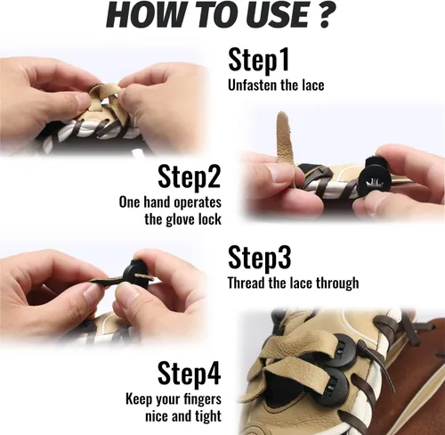 Vista 7 de Cerraduras de guante, cerraduras de encaje para guantes de béisbol, paquete de 8, no requiere más nudos, ajuste universal para guantes de béisbol