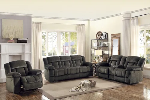 Vista 2 de Homelegance Laurelton - Sofá biplaza reclinable de microfibra de 79 pulgadas, color marrón chocolate