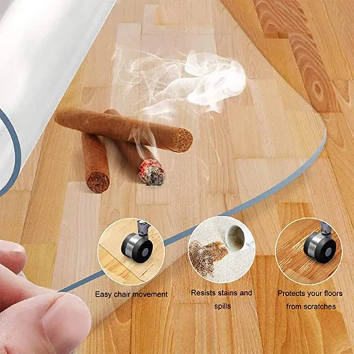 Vista 4 de Alfombrillas para sillas de suelo duro, 0.059 in de grosor, protector de mesa transparente para mesa de comedor, protector de mesa de plástico