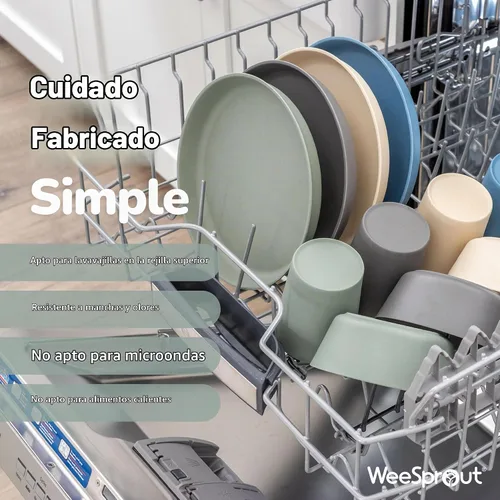 Vista 5 de WeeSprout Vasos de bambú para niños pequeños, juego de 4 piezas (10 onzas líquidas), paquete de vasos orgánicos y no plásticos para niños pequeños