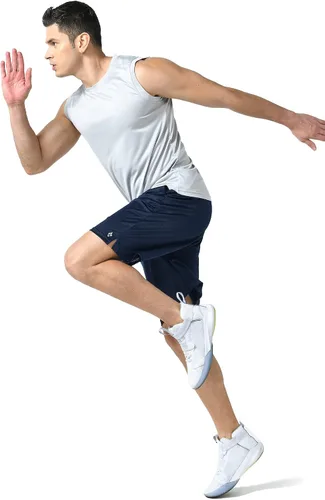 Vista 5 de Liberty Pro Paquete de 5 pantalones cortos deportivos para hombre, pantalones cortos de baloncesto de malla de 9 pulgadas para hombre, pantalones