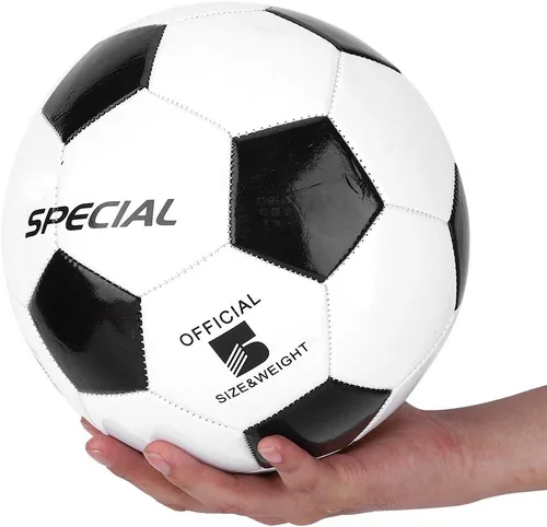 Vista 2 de KIMISS Balón de fútbol de fútbol - Tamaño 5 pelota de entrenamiento de equipo - Diseño blanco y negro premium - Equipo de entrenamiento de fútbol