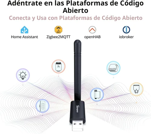 Vista 3 de SONOFF Zigbee 3.0 & Thread Dongle Lite (EFR32MG21) Coordinador de USB Stick para Home Assistant & Zigbee2MQTT Puerta de enlace compacta