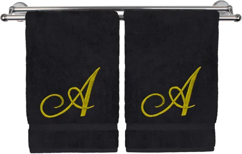 Vista 60 de Toalla de mano con monograma, regalo personalizado, 16 x 30 pulgadas, extra absorbente, 100% algodón turco, acabado de rizo suave, para baño, cocina