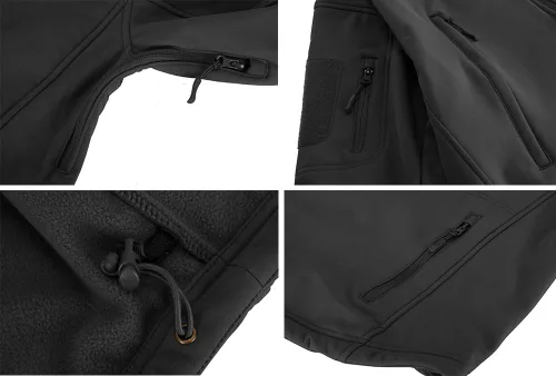 Vista 7 de TACVASEN Chaqueta táctica para hombre, con capucha, forro polar, militar, para senderismo