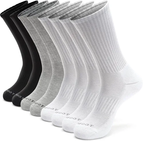 Vista 8 de MONFOOT 3-8 pares de calcetines deportivos acolchados para mujeres y [Sólido] Negro (8 Pares)
