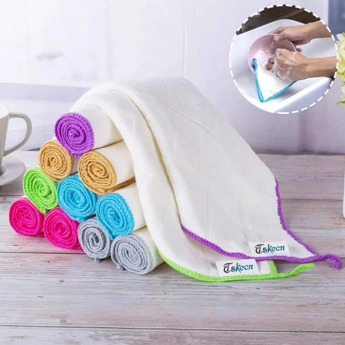 Vista 4 de Juego de paños de cocina de 10 piezas, toallas reutilizables y altamente absorbentes para cocinas, baños y encimeras de limpieza.