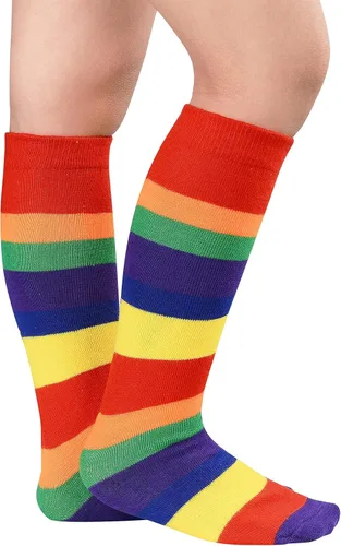 Vista 2 de American Trends Calcetines de fútbol para niños pequeños y niñas, calcetines altos hasta la rodilla, calcetines deportivos de algodón, calcetines