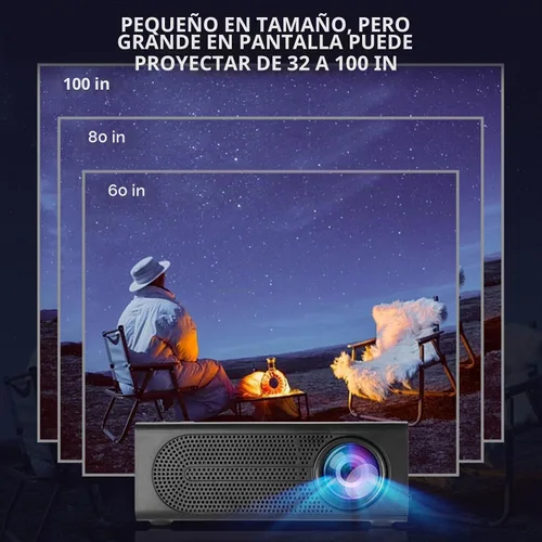 Vista 3 de Mini proyector, proyector portátil HD de 1080P, proyector de video y película