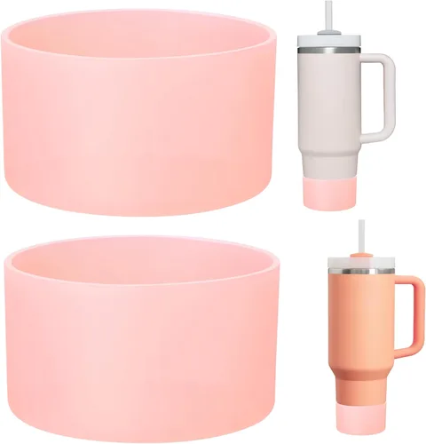 Vista 17 de Paquete de 2 botas de silicona para Stanley Cup de 30 oz y 40 onzas, protector inferior antideslizante y reductor de ruido, cubierta base de vaso