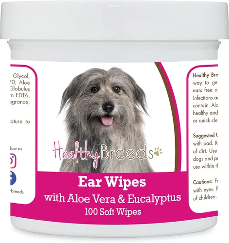 Vista 19 de Healthy Breeds Affenpinscher Toallitas de limpieza de oídos con aloe y eucalipto para perros, 100