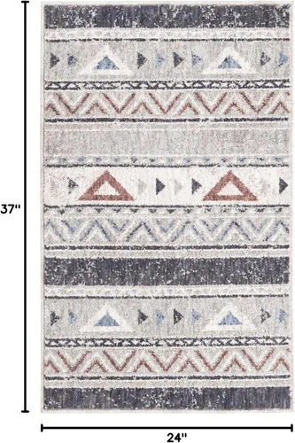 Vista 2 de Unique Loom Eco Southwestern Collection - Alfombra de área - Holbrook (rectangular 2' 0" x 3' 0", gris/negro)