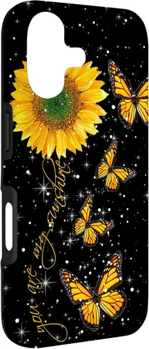 Vista 3 de You are My Sunshine Vintage Sunflower and Monarch Butterfly Case for iPhone 17