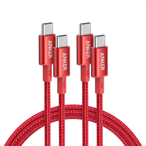 Vista 15 de Anker Cable USB C a USB C, paquete de 2 cables de carga tipo C de 100 W, carga rápida para iPhone 17 Series, MacBook Pro 2020, Pixel y más