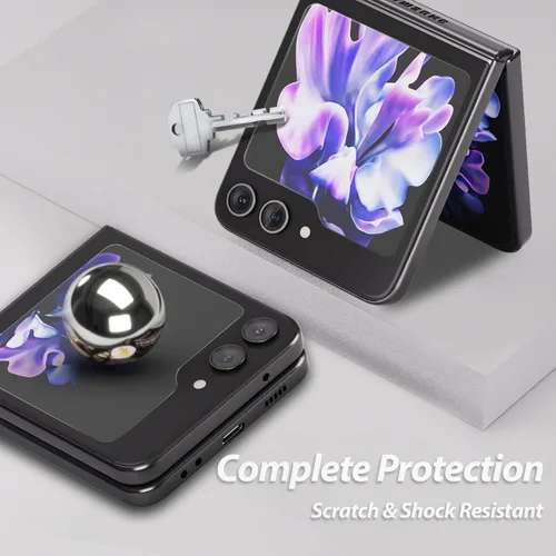Vista 5 de Whitestone - Protector de pantalla EZ Glass para Galaxy Z Flip 5 2023, protector de vidrio templado transparente [fácil de instalar], paquete de dos
