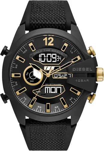 Vista 24 de Diesel Mega Chief Reloj de acero inoxidable para hombre con movimiento analógico o digital
