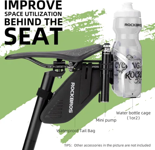 Vista 2 de ROCKBROS Jaulas para botellas de agua para bicicleta, convertidor de jaula de sillín con ángulo ajustable, aleación de aluminio, soporte ligero
