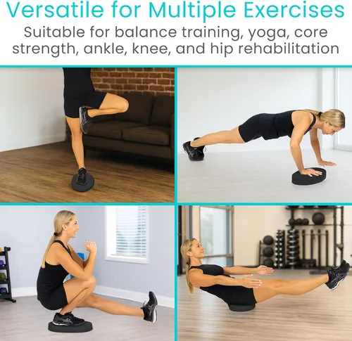 Vista 6 de Vive Almohadilla de equilibrio ovalada, cojín tambaleante para equipos de terapia física y rehabilitación, espuma suave para entrenamiento, yoga