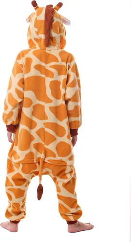Vista 4 de Pijama de una pieza Canasour mono de mapache talla 4-10 unisex para niño Jirafa naranja